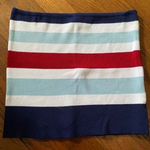 RWB ribbed strapless crop top